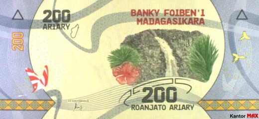 Przód banknotu 200 ariary