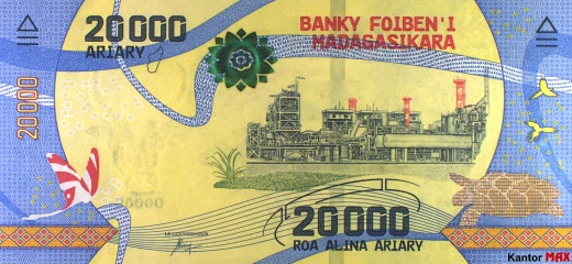 Przód banknotu 20.000 ariary