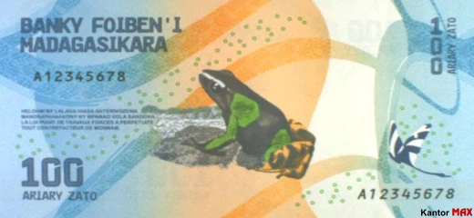 Tył banknotu 100 ariary