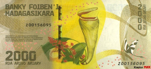 Tył banknotu 2000 ariary