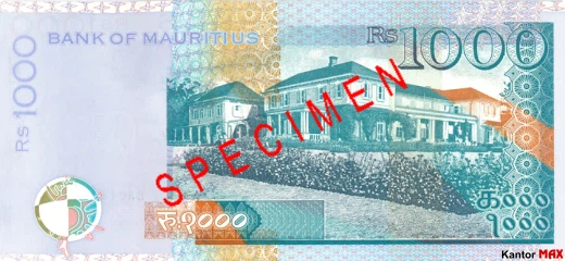 Tył banknotu 1000 rupii maurytyjskich