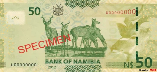 Tył banknotu 50 dolarów namibijskich 2012 rok