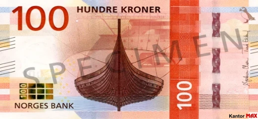 Banknot 100 koron 2017 rok - przód