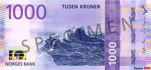 Banknot 1000 koron norweskich 2019 rok - przód