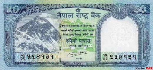 Przód banknotu 50 rupii nepalskich 2019 rok