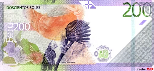 Tył banknotu 200 sol peruwiańskich z 2021 roku