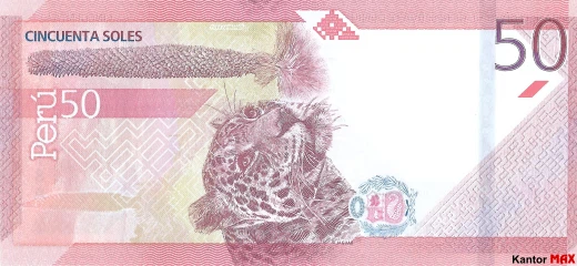 Tył banknotu 50 sol peruwiańskich z 2019 roku