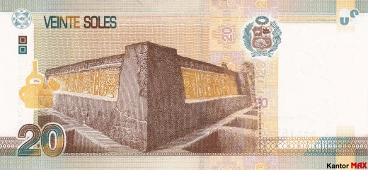 Tył banknotu 20 sol peruwiańskich z 2016 roku