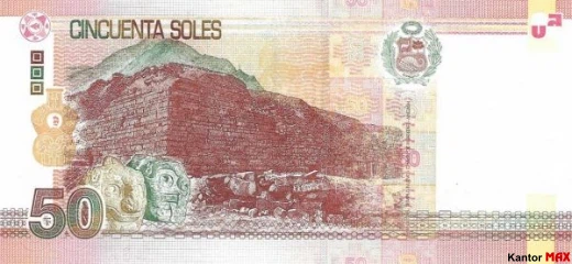Tył banknotu 50 sol peruwiańskich z 2018 roku