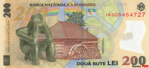 Tył banknotu 200 lei rumuńskich edycja 2006 roku