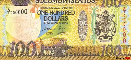 Przód banknotu 100 dolarów Wysp Salomona edycja 2015 rok