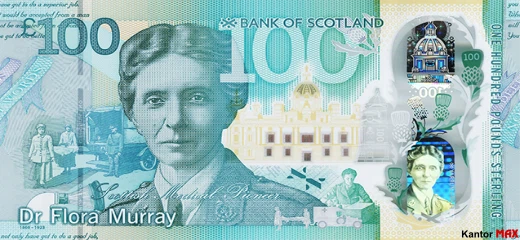 Tył banknotu polimerowego 100 funtów szkockich : seria Mosty