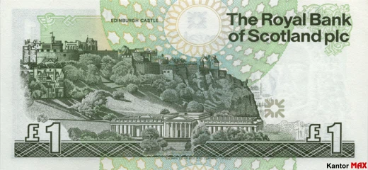 Tył banknotu 1 funt szkocki seria Ilaya
