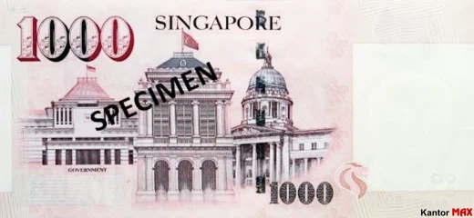 Tył banknotu 1000 dolarów singapurskich seria 4