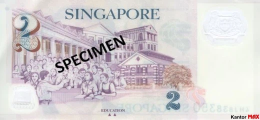 Tył banknotu 2 dolary singapurskie seria 4