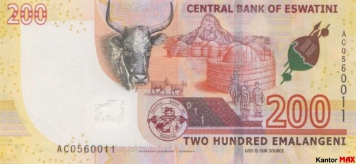 Tył banknotu 200 lilangeni 2023 r.