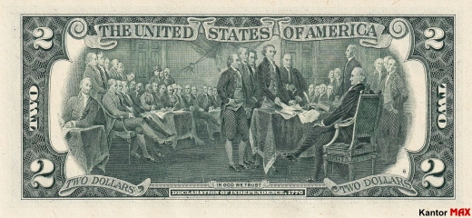 2 USD banknote 1976 - back