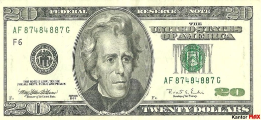 Banknot 20 dolarów USD edycja 1996-2001 rok - przód