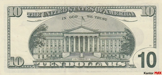Banknot 10 dolarów USD edycja 1999-2003 rok - tył
