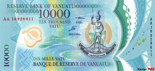 Front of the 10,000 vatu banknote, 2010 edition