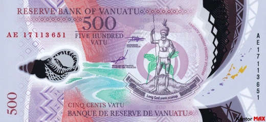 Front of the 500 Vatu banknote, 2014-2020 edition