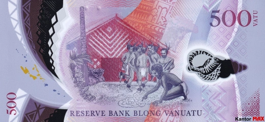 The back of the 500 Vatu banknote, 2014-2020 edition