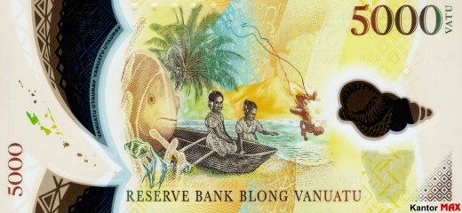 The back of the 5,000 vatu banknote, 2017 edition