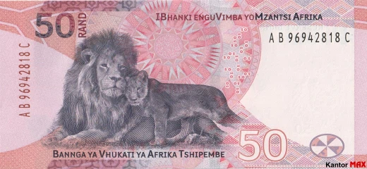 Tył banknotu 50 rand RPA 2023 rok seria 4